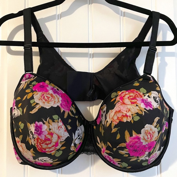 360 Black Floral Bra (42 DDD) - Picture 1 of 3